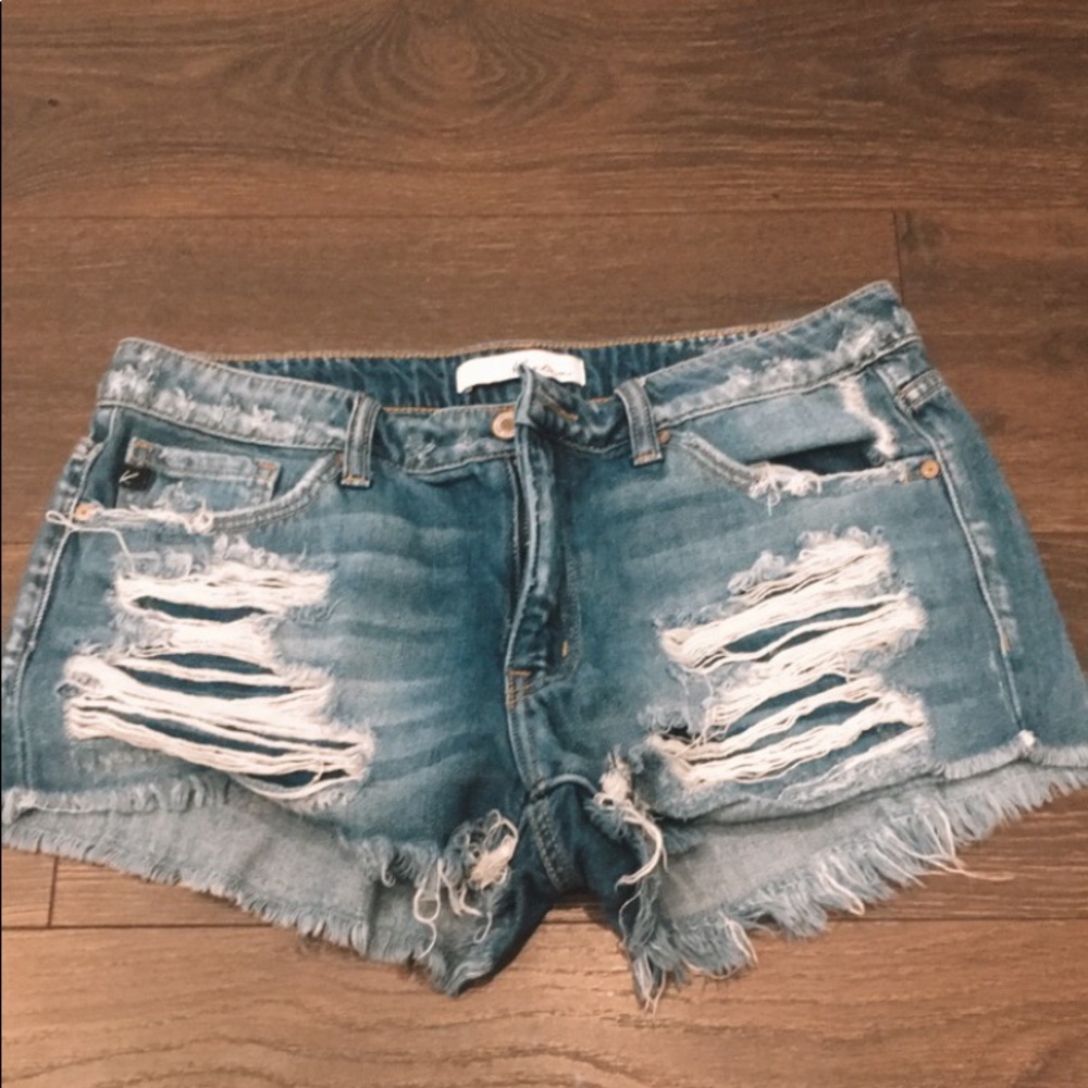Kancan mid rise denim shorts  size large or 29/30